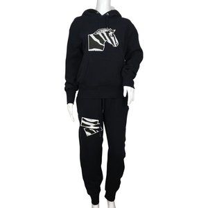 YJGLAM Women Outfit Sets Zebra Desing Sleeve Long Navy Blue Color Sz S g4